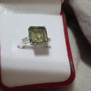 RARE 5.60 Ct Certified Lovely Treated Blue Diamond Solitaire Ring In 925 Silver